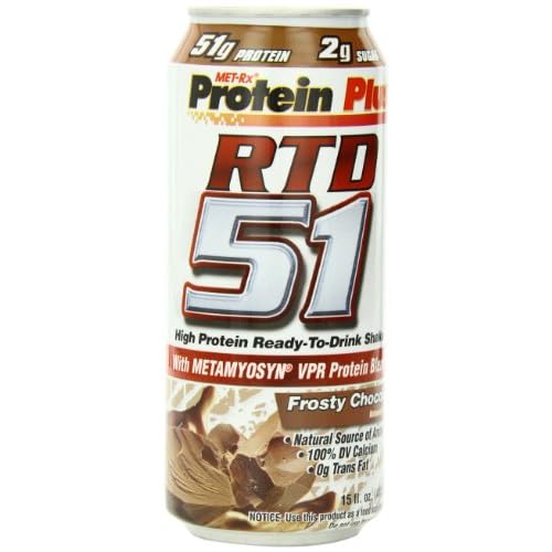 MET-Rx Protein Plus RTD 51 - Frosty Chocolate 51gr protein RTD, 15-Ounce (Pack of 12) image