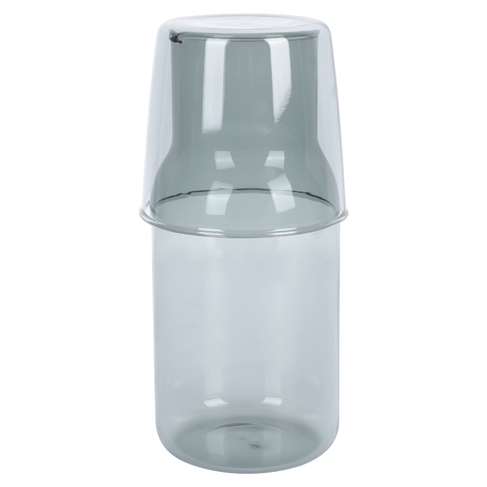 Amosfun 1 Set Bedside Carafe with Tumbler Water Pitcher and Cup Set Glass Nightstand Water Bottle with Tumbler for Bathroom Home Restaurant