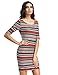 MakeMeChic Women's Casual Mini Vintage Print Sheath Party Dress Red S