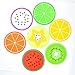 GXHUANG Silicone Fruit Coasters Set, Set of 7 (Colorful), Fruit Green Orange Pitaya Kiwi Carambole Watermelon Lemon