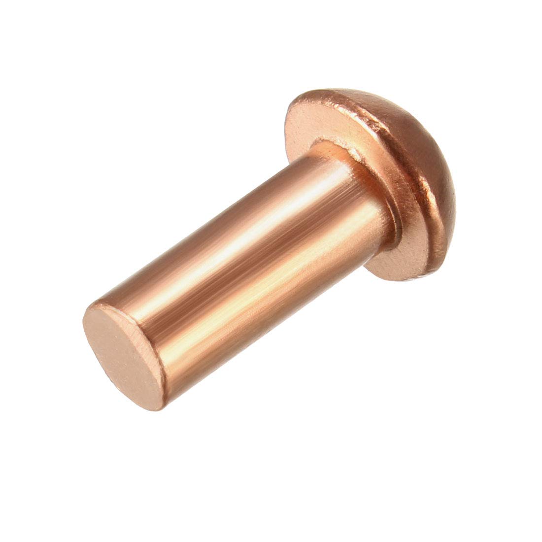 sourcing map 50 Pcs 13/64" x 15/32" Round Head Copper Solid Rivets Fasteners