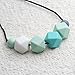 Stylish Baby Teething Necklace for Mom and Safe for Baby - BPA-Free and FDA-Approved - 'Nathan' (Teal White) - My Baby Chews