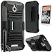 HTC Desire 510 Case, COVRWARE 3 in 1 Bundle - Heavy Duty Combat Armor Holster Kickstand Case with Locking Belt Swivel Clip [Free HD Film & Aluminum Sensitive Cap Stylus Pen] - Gray