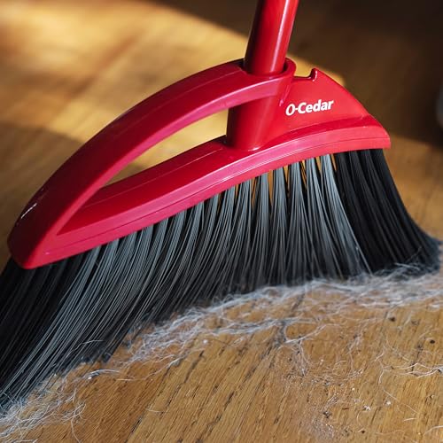 O-Cedar Pet Pro Broom with Step-On Dustpan | Remove 99% with One Sweep | DustPan Removes 3 Times More Pet Hair | Quiet Cleaning Tool for Cat and Dog Owners