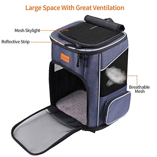 morpilot Dog Backpack Carrier, Foldable Cat Backpack Carrier for Small