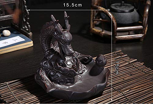 Chenway Incense Holders for Sticks Dragon Backflow Porcelain Backflow Ceramic Incense Burner Holder Buddhist & Backflow (Burner Holder)