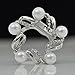 Maikun Scarf Clip Fashionable Flower Design Pearl Diamante Multi-uses Scarf Jewelry Silver White Gift for Valentine's Day