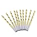 1/8” Titanium Coated Twist Drill Bit Set, High Speed Steel Jobber Length Drill, Split Point, 10PCS (for Wood, Plastic and Metal) by LU&MN