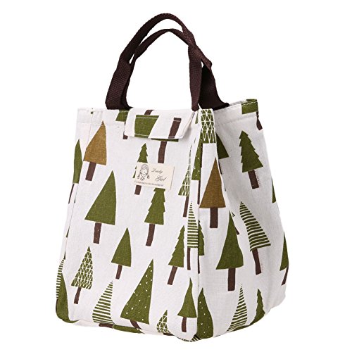 Whitelotous Lunch Bag Cute Canvas Tote Bag Thermal