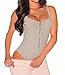 Shawhuwa Womens Sexy Sleeveless Zipper Bodysuit Clubwear Tops S Grey 1