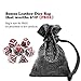 Haxtec Metal Dice Set D&D Red Silver DND Dice Set for Dungeons and Dragons RPG Games Leather Dice Bag DND Gifts-Glossy Enamel Dice (Silver Red)
