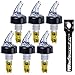 Automatic Measure Liquor Pourers, 1.5 Ounce, Yellow Tail Black Collar Clear Spout and 1 PNW Pocket Corkscrew, 6 Pack, Clear