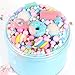 GoodGoodStudy--Donut Birthday Contton Candy Slime, Non-Sticky Floam Slime Stress Relief Toy Scented DIY Putty Sludge Toy for Girls and Boys(200ML)