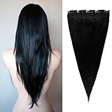 100% Remy Clip in Hair Extensions Natural Hair 16-22 inch Grade AAAAA 3/4 Full Head 1 piece 5 clips Long Smooth Silky Straight for Women Fashion 16
