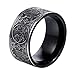 PAMTIER Stainless Steel Vintage Black Ring for Men Chinese Ancient 4 Guardian Beasts Signet Band Size 13