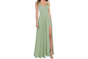 RYANTH Women's Satin Bridesmaid Dresses for Wedding Dress Formal Long A Line Prom Party Gowns with Pockets RYZ054