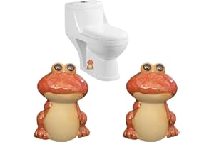 AKV Frog Toilet Bolt Caps Ceramic Toilet Bolt Covers Decorative Toilet Screw Cover Caps, Toilet Caps for Bottom of Toilet, Cute Toilet Bowl Bolt Covers for Bathroom Decor, Easy to install (Red)