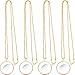 4 Pieces 5.5X Magnifying Glass Necklace Magnifier Necklace Pendant Optical Magnifier with Chain Necklace for Library, Reading, Zooming and Jewelry (Gold)