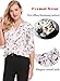 Lomon Women Floral Print Blouse Casual Long Sleeve Chiffon Shirt Top With Zipper For Work