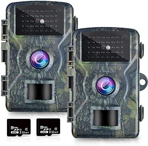 Omotor トレイルゲームカメラ 2パック 1080p 2インチ Lcdゲームナイトビジョン モーションアクティベート ハンティングカメラ 低グロー アップグレード 防水 Ip66 アウトドア野生動物観察用 Cesarsautoglass Net