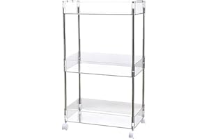 Rolling Storage Cart, Acrylic Transparent Cosmetic Snacks Storage Shelf, Clear Acrylic Rolling Cart, Multi Functional Storage