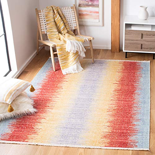 SAFAVIEH Area Rug 8x10 - Windsor Collection - Large - Yellow & Purple, Shabby C…