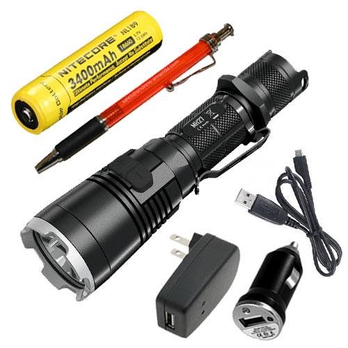 Nitecore MH27 Rechargeable XP-L HI V3 LED Flashlight w/NL189 & USB Adaptors +FREE A&A Pen