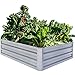 Galvanized Raised Garden Beds for Vegetables Metal Planter Boxes Outdoor Flower Bed Kit Steel Patio (6' x 3' x 1', Gray)