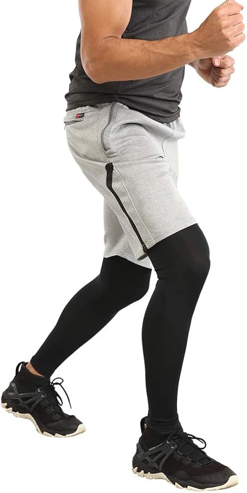 Compression Leg Sleeves - Basketball Full Length Leg Sleeves for Men, Women, Youth - UPF 50 UV Protection: Clothing