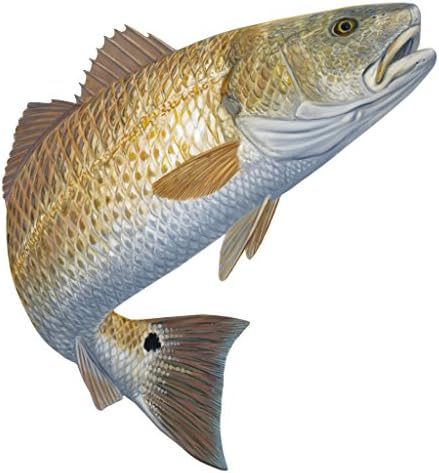 Skiff Life Red Hot Redfish Fishing Decal Sticker Randy McGovern Art