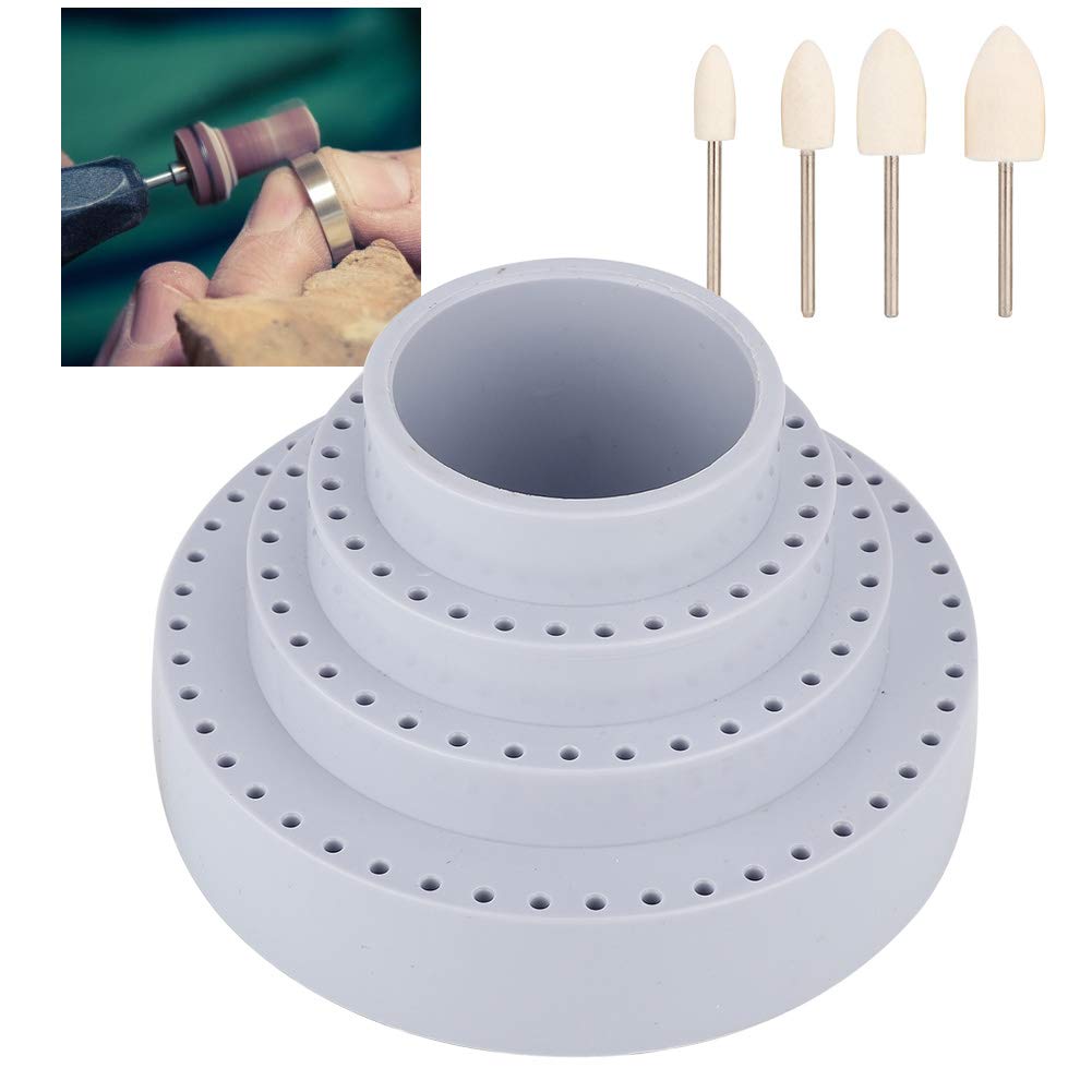 Wandisy July Summer Gifts Round Drill Bit Storage Case, Rotating Round Shape Drill Bit Storage Case Grinding Tool Tip Stand Organizer
