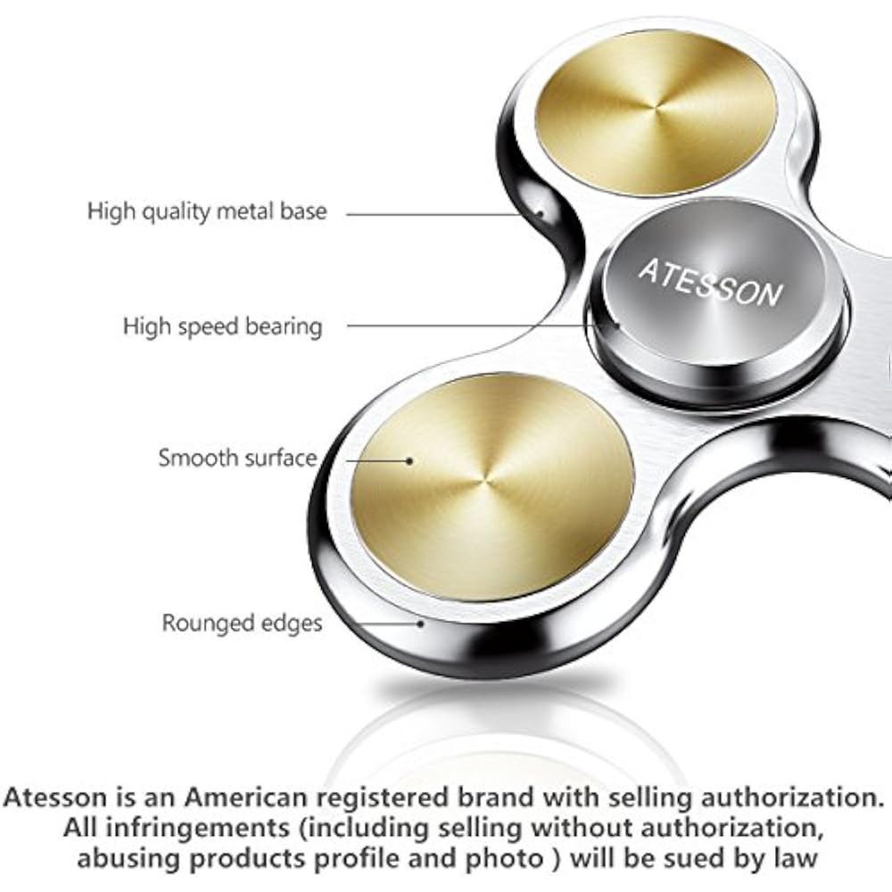 atesson fidget spinner toy 4 to 10 min spins ultra durable stainless steel
