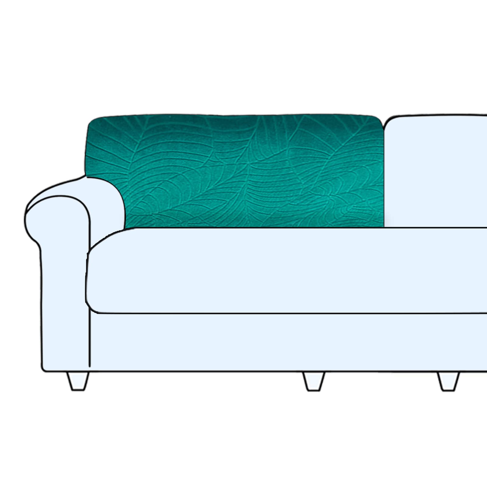 SHUOJIA Sofa Seat Cushion Cover Stretch Cushion Covers Non-slip Slipcover Cover for Sofa Seat Cushions Seat Couch Cover for Pets & Kids (Malachite Green,Backrest Cover)