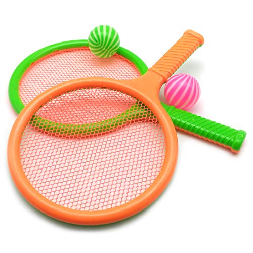 Children Kids Play Game Plastic Tennis Racket Sports Toy 2 Rackets Set - Thumbnail 5