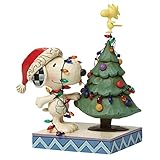 Peanuts Tangled Up in Christmas Joy Snoopy with Christmas Tree Figurine by Jim Shore 19cm