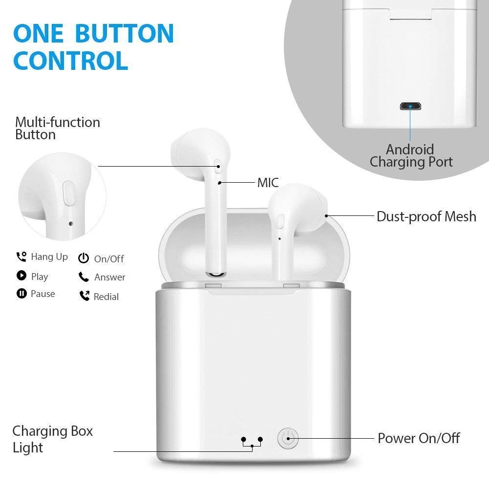 Cellulari e accessori auricolari a prova di sudore Ｗ compatibile con cuffie  wireless i7s prodotti TWS con cuffie Bluetooth compatibili con smartphone  ricarica wireless portatile farmaki.gr
