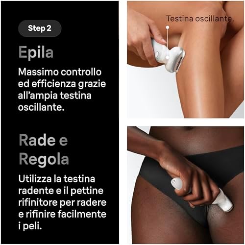 Silk-Épil 9 Epilatore Elettrico Donna, Accessori, 9-381 Argento