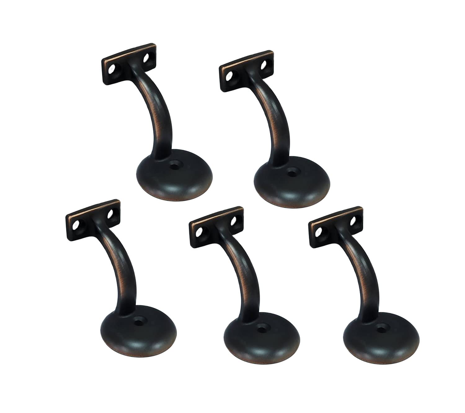 QCAA Heavy Duty zinc die cast Handrail Bracket ,Aged Oil Rubbed Bronze,5 Pack