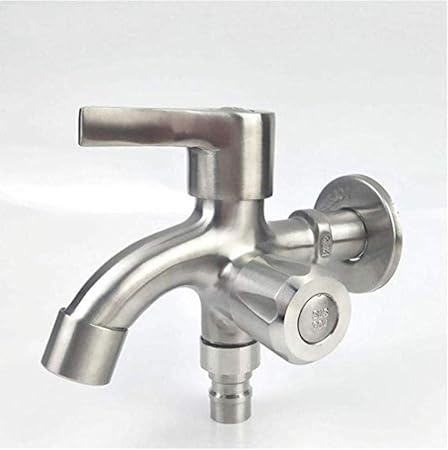 Mazhant Chrome Garten Doppel Wasserhahn Waschmaschine Wasserhahn Im Freien Garten Wasserhahn Amazon De Garten