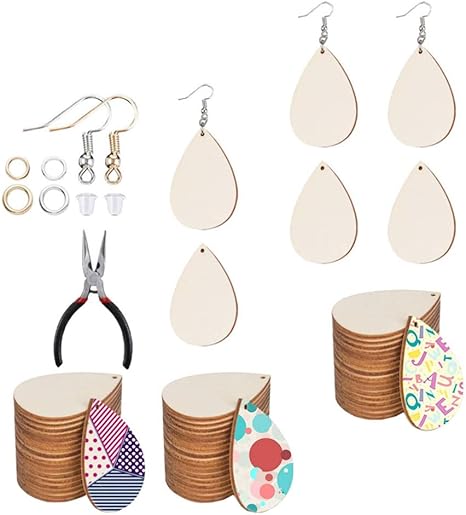 Amazon Exceart 501個diyイヤリングドロップキット木材イヤリングブラブラブランクペンダントイヤリングフックとバックストッパー 手作りイヤリングプライヤーツールアクセサリー アクセサリー用ワイヤー 通販