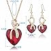Women Fashion Heart Shape Gold Plated Jewelry Set Necklace Earring of Gemstone Crystal for Costume Show Wedding Party Dance Ceremony Accessories