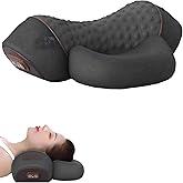 lewitools 3-in-1 Heated Neck Massage Pillow | Memory Foam Cervical Support | Relaxation Pillow for Home & Office (Black)