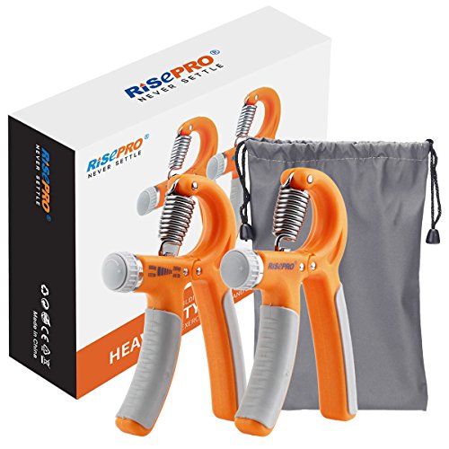 2 Pack Hand Gripper, RISEPRO Hand Strengthener 132LB/60KG Non-slip Gripper Hand Exerciser Strength Trainer for Athletes Pianists Kids Adjustable Resistance Set of 2 Grippers HG2060-2