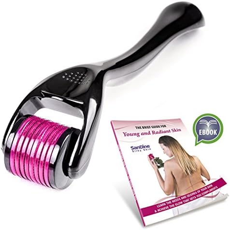 Microneedle Roller - Derma Roller 0.2mm - Micro Roller Kit 540 Needles - Ideal for Young and Radiant Skin - Micro needle Face Roller for Silky Beautiful Skin - Titanium for Home Use by Sandine
