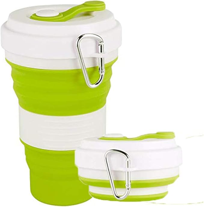 HomiPro Collapsible Coffee Cup Reusable Floding Travel Cup/Mug with Lid