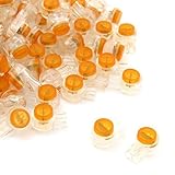 VNDEFUL 100 x Air Tight Orange Clear Button Cable UY Data Wire Butt Splice Connectors