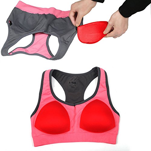 Bra Inserts Women's Breathable Comfortable Sports Cups Bra Insert 2 Pairs in Set Red By Nimiah