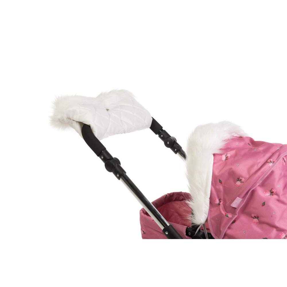 Roma Dolls Pram Fur Handmuff - white
