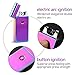 Tinksky Electric Rechargeable Lighter Dual Arc Flameless USB Cigarette Windproof Lighter Valentine's Day gift for Men (Colorful)