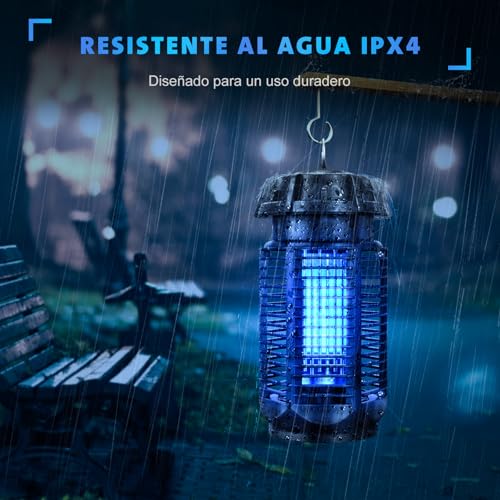 Anti-Mosquito Lamp, 20W UV Electric Mosquito Killer, Indoor Outdoor Mosquito Lamp, IPX4 Waterproof, Suitable for Gardens, Living Rooms, Camping Etc., 1.5 m Cable